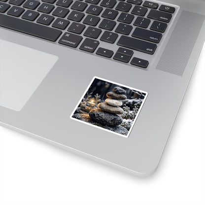 Winter River Stones Watercolor Sticker | Neutral Decor