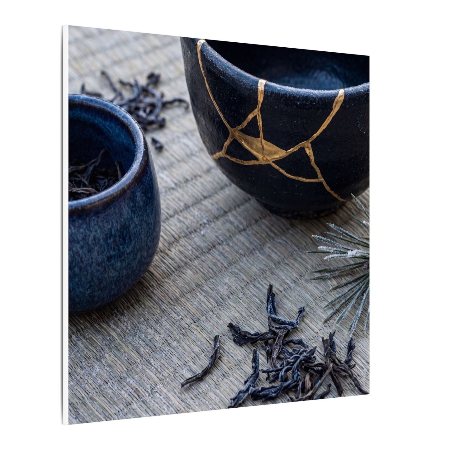 Kintsugi Tea Ceremony in Overcast | Gold Vein Canvas Art