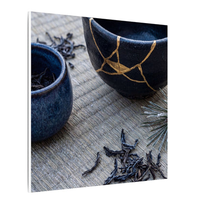 Kintsugi Tea Ceremony in Overcast | Gold Vein Canvas Art