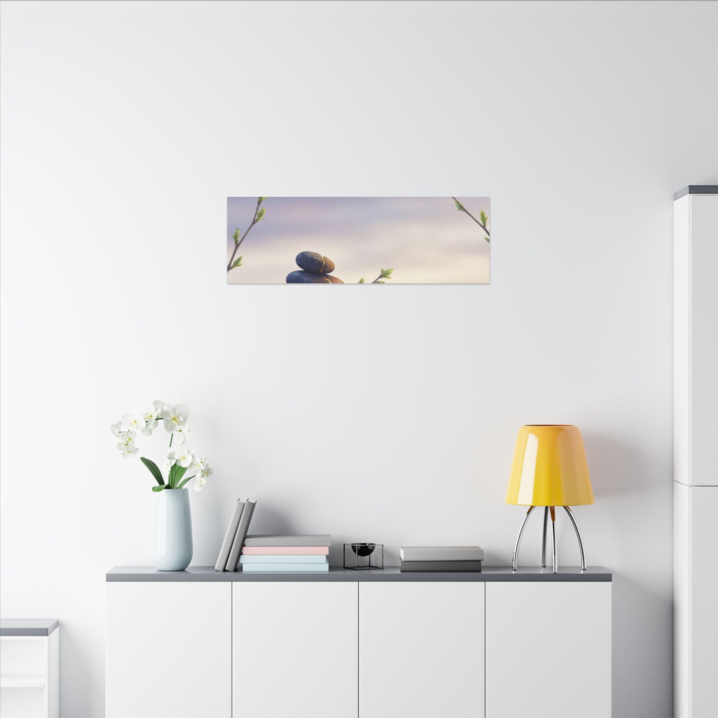 Spring River Stones Gold Vein Canvas Art | Philosophical Decor