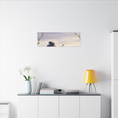 Spring River Stones Gold Vein Canvas Art | Philosophical Decor
