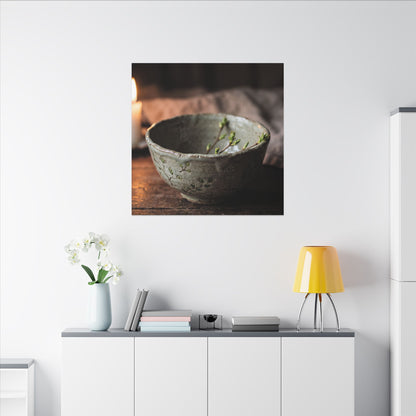 Ceramic Bowl Spring Canvas Art | Japandi Neutral Design