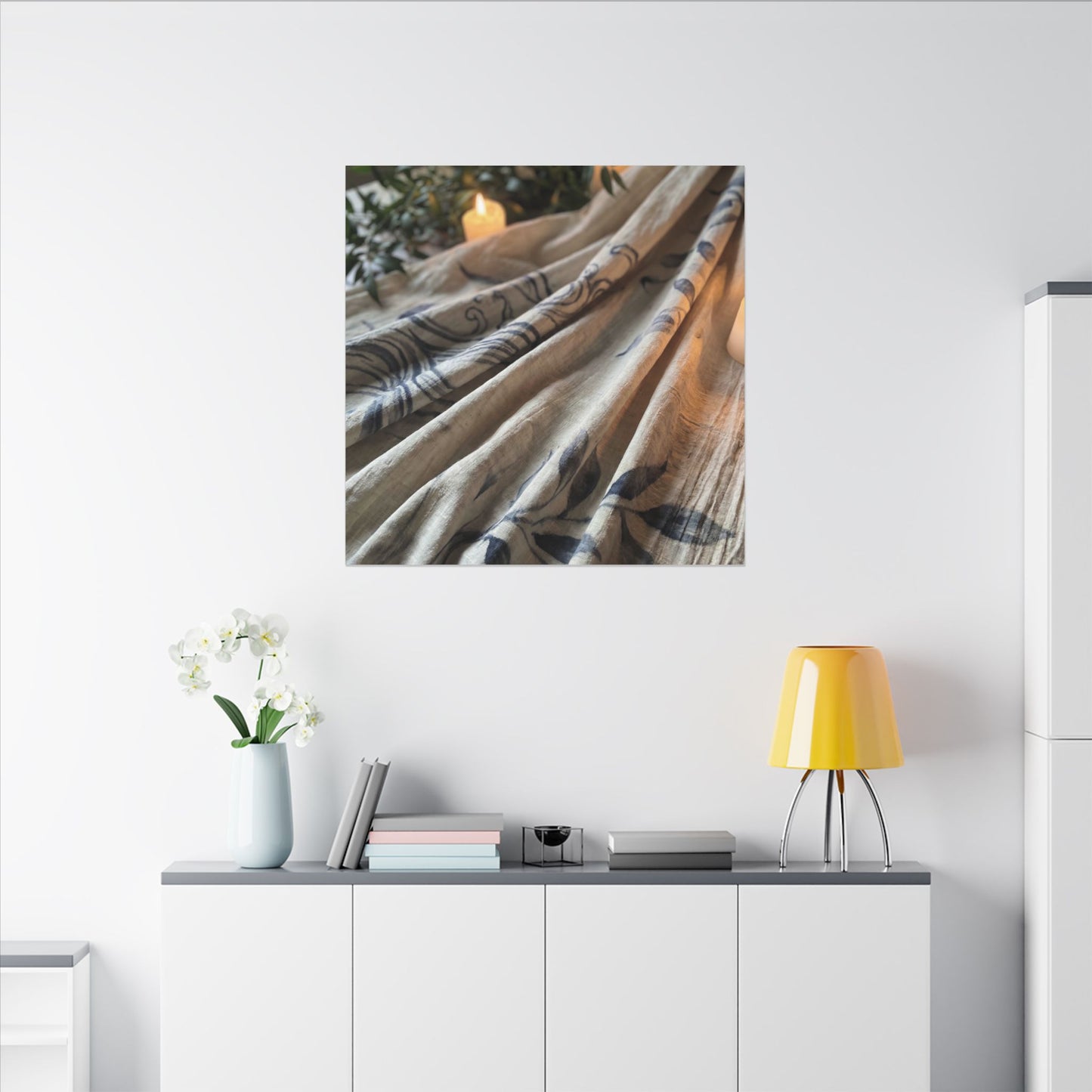 Fukinsei Silk Drape Canvas Art - Japandi Japanese Pattern