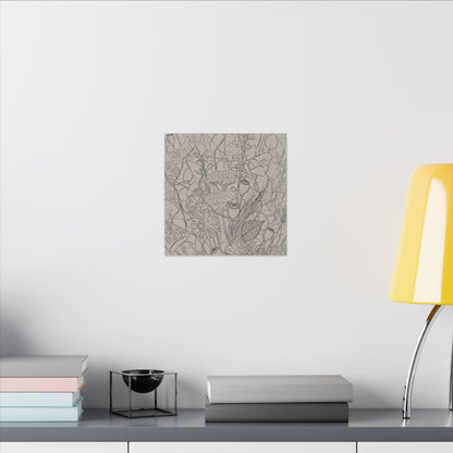 Summer Dried Flowers Minimal Line Canvas Art | Elegant Decor