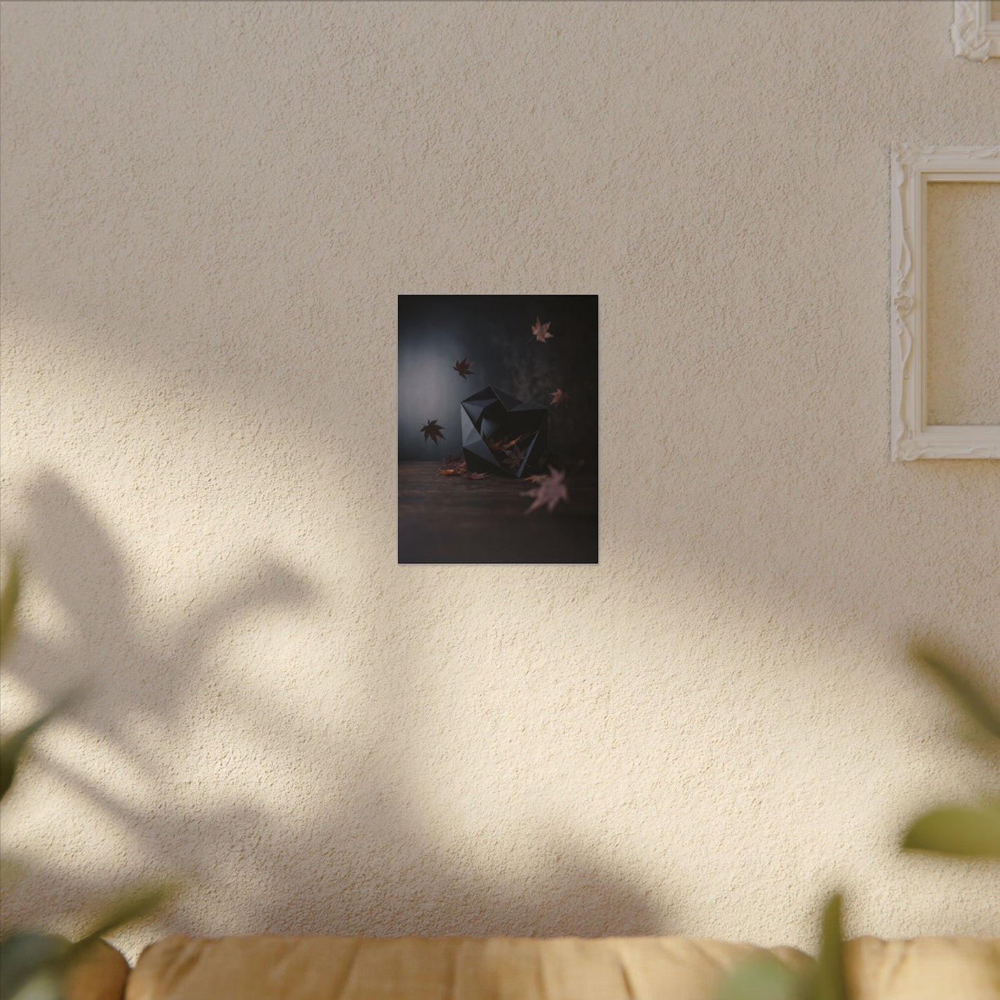 Dark Japandi Paper Fold in Dawn | Shadow Zen Canvas Art