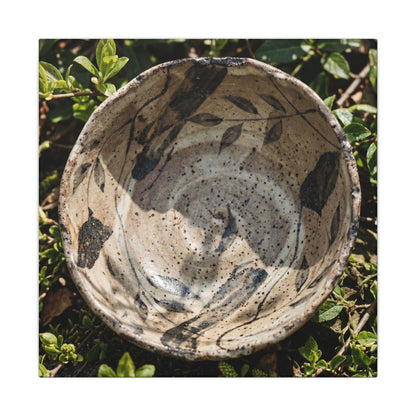 Elegant Ceramic Bowl Canvas Art - Japanese Pattern Japandi