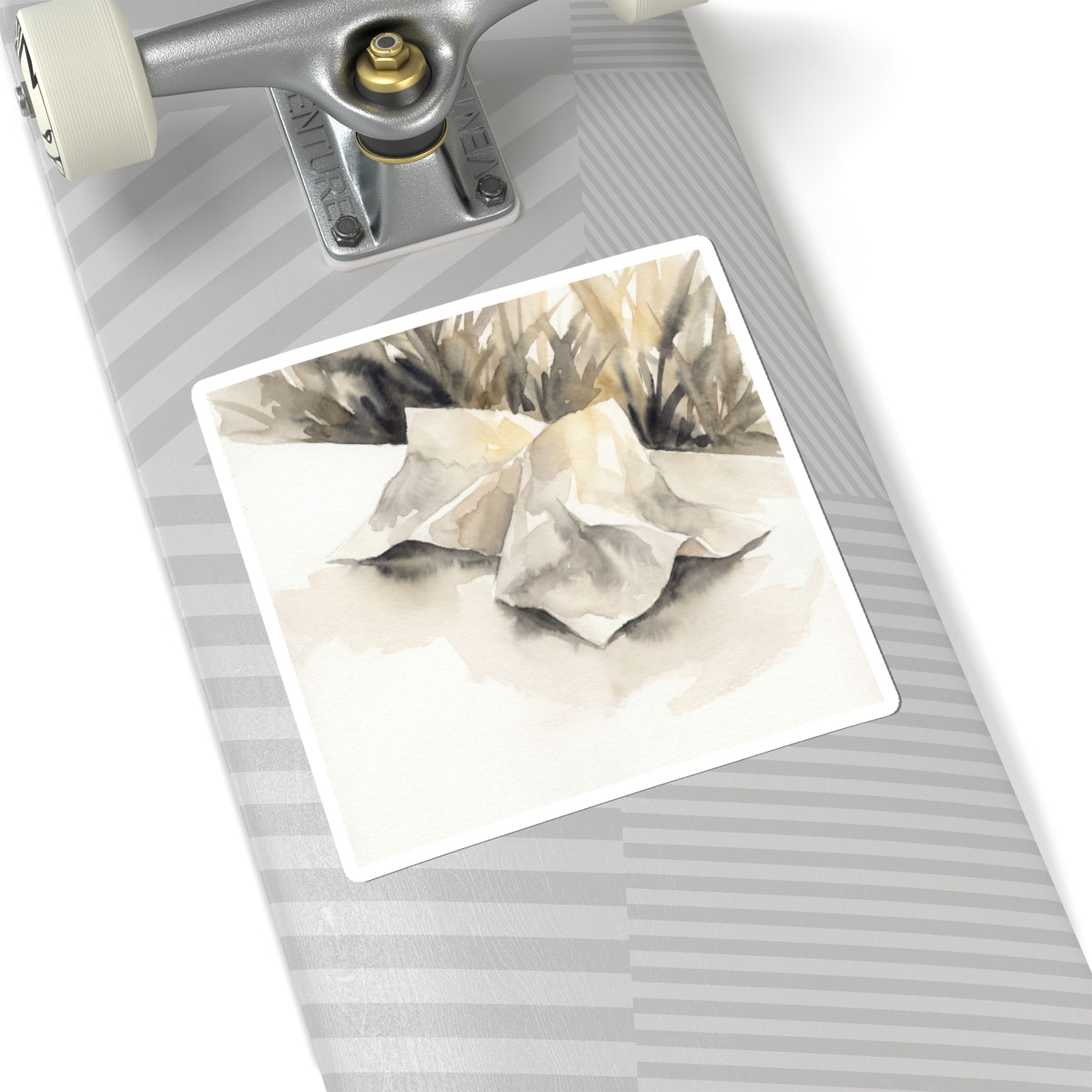 Neutral Paper Fold Sticker - Watercolor Japandi Art Print