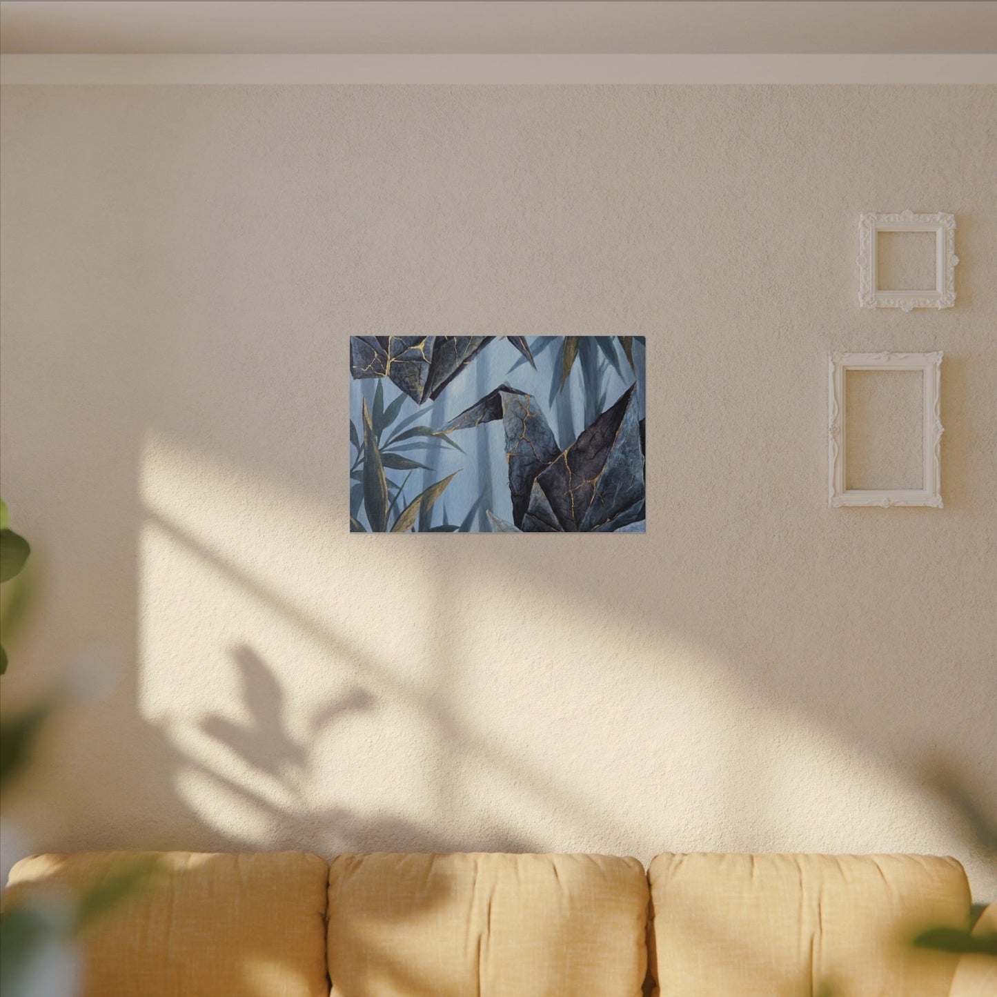 Paper Fold Canvas Art | Summer Kintsugi Crackle Gold Art