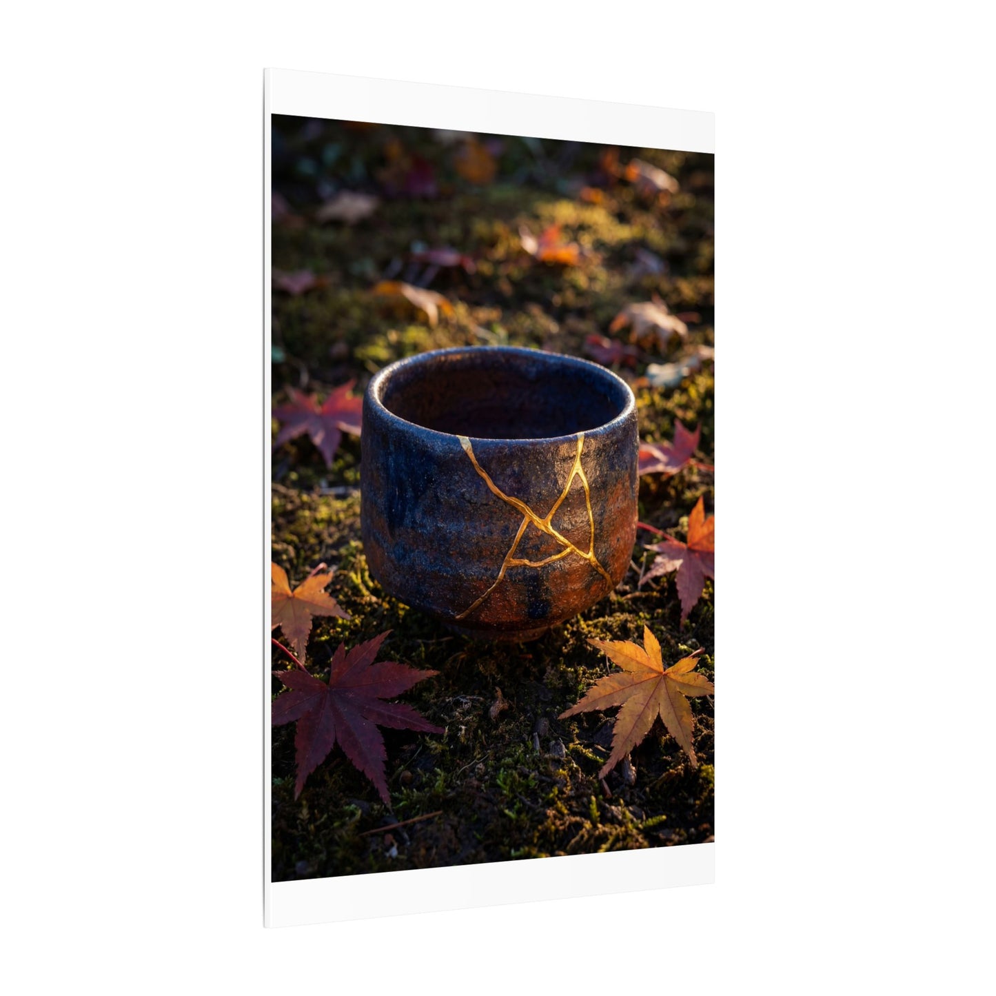 Kanso Moonlit Garden Canvas Art - Kintsugi Gold Repair