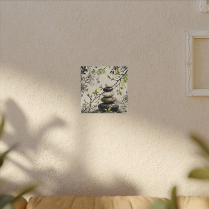 Spring River Stones Japanese Pattern Canvas Art | Elegant Decor