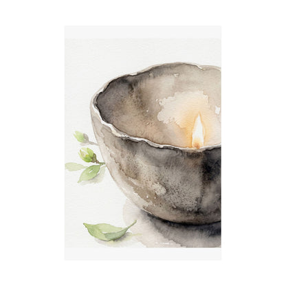 Spring Ceramic Bowl Watercolor Wall Art Print | Earthy Decor