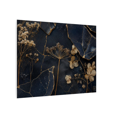 Philosophical Dried Flowers Canvas Art - Broken Beauty Kintsugi