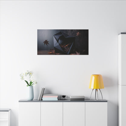Dark Japandi Paper Fold in Dawn | Shadow Zen Canvas Art
