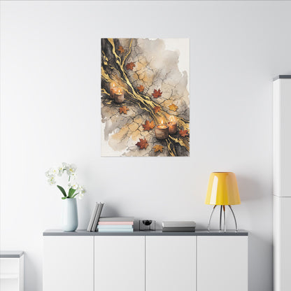 Cracked Earth Autumn Canvas Art | Japandi Warm Design