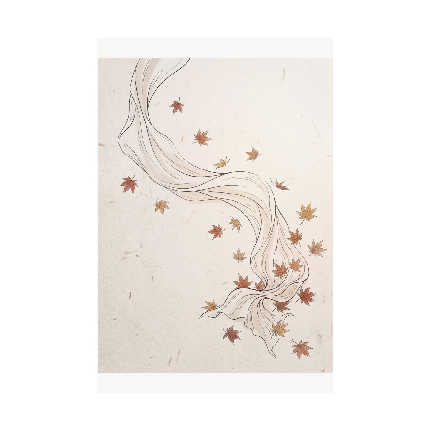 Silk Drape Minimal Line Wall Art Print | Elegant Japandi Art