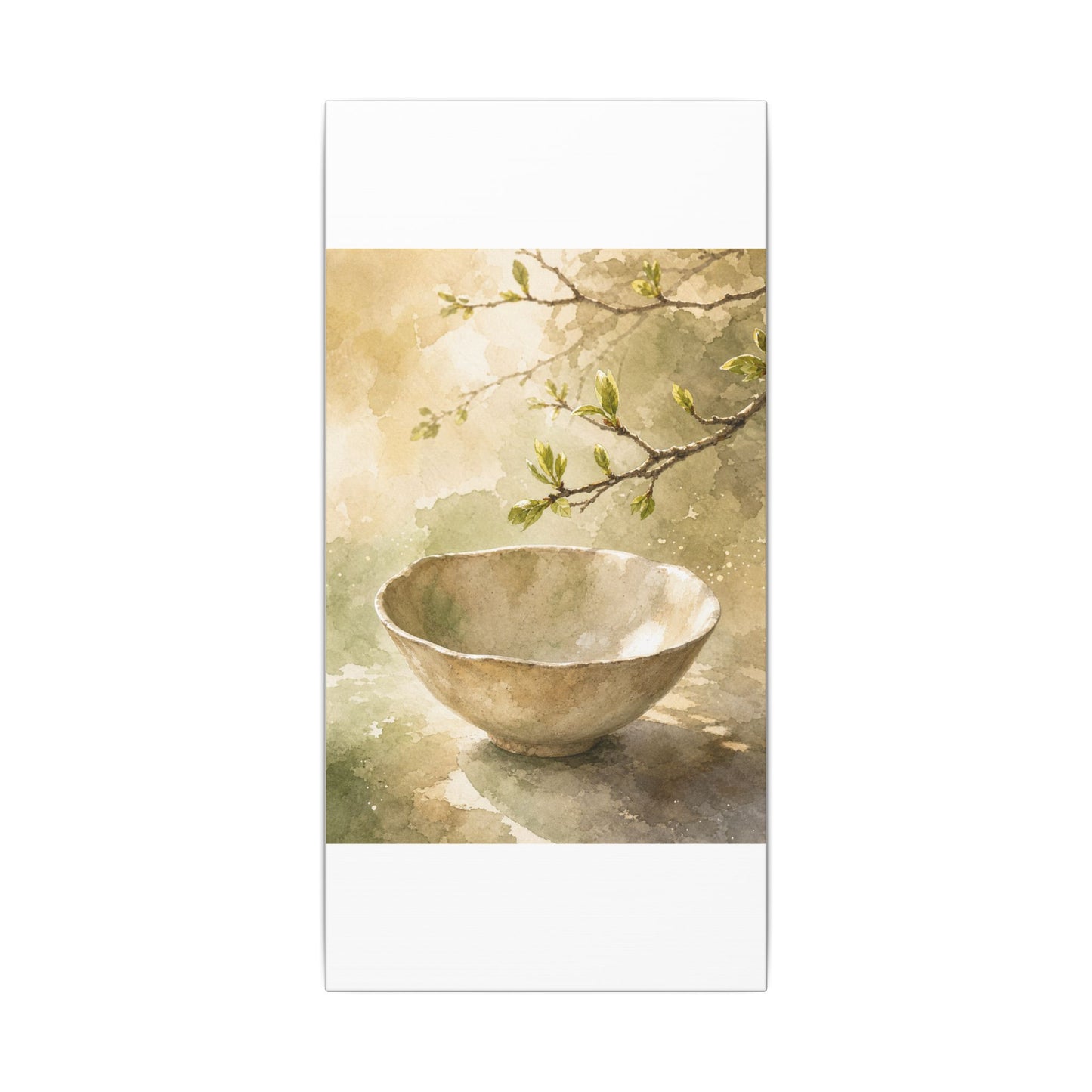 Warm Ceramic Bowl Canvas Art - Watercolor Japandi