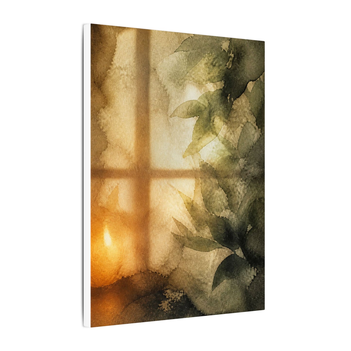 Cozy Shoji Screen Canvas Art - Watercolor Japandi
