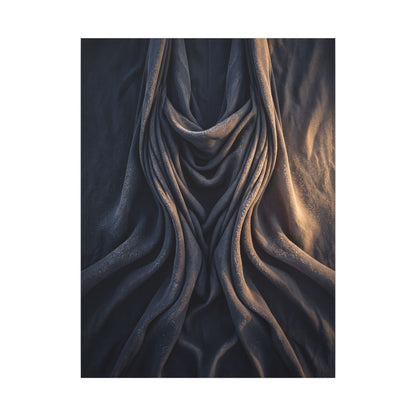 Moody Silk Drape Canvas Art - Shadow Zen Dark Japandi