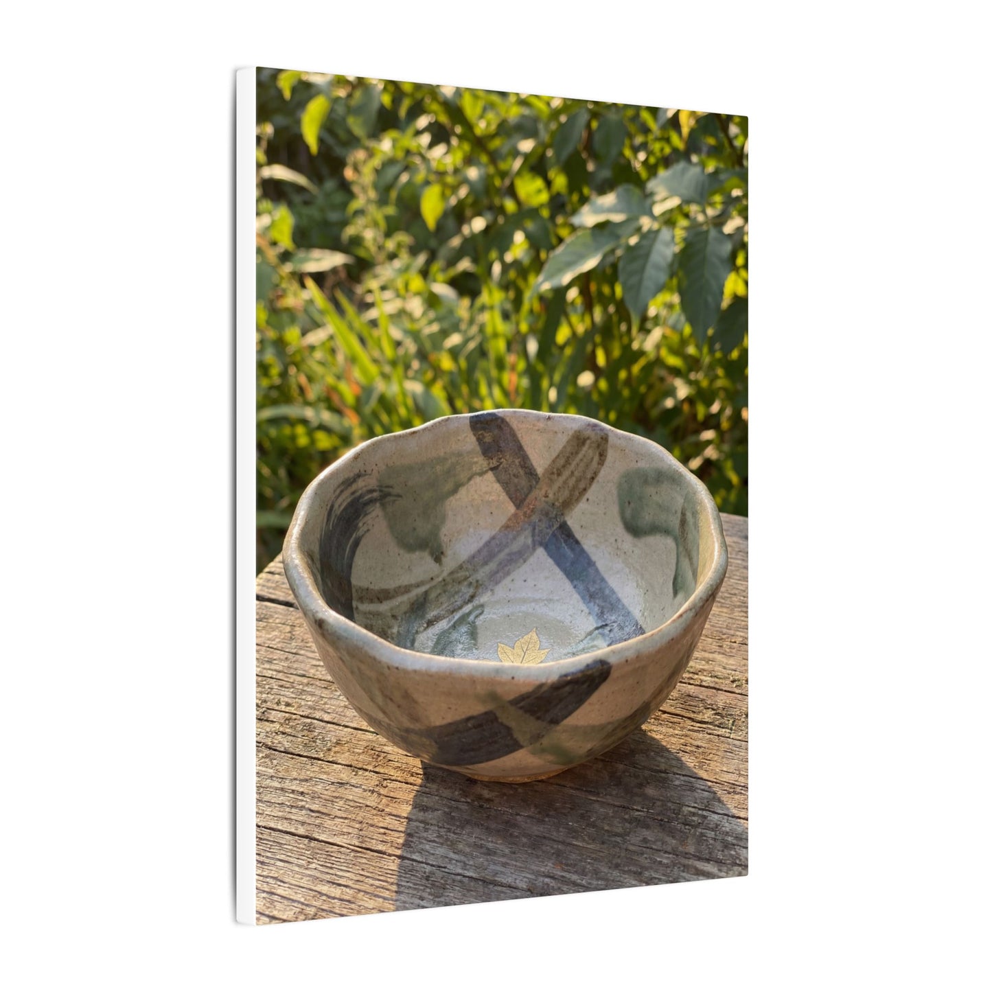Earthy Ceramic Bowl Canvas Art - Japanese Pattern Japandi