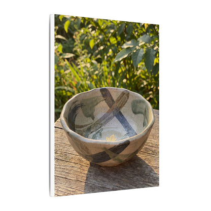 Earthy Ceramic Bowl Canvas Art - Japanese Pattern Japandi