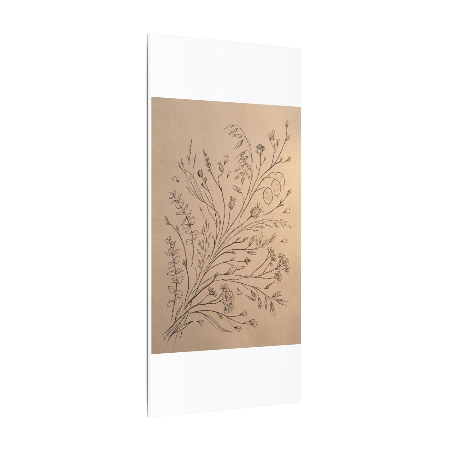 Dried Flowers Canvas Art | Spring Japandi Minimal Line Art