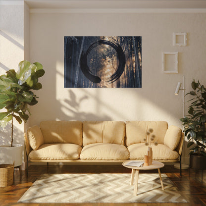 Bamboo Grove Canvas Art | Winter Zen Enso Art