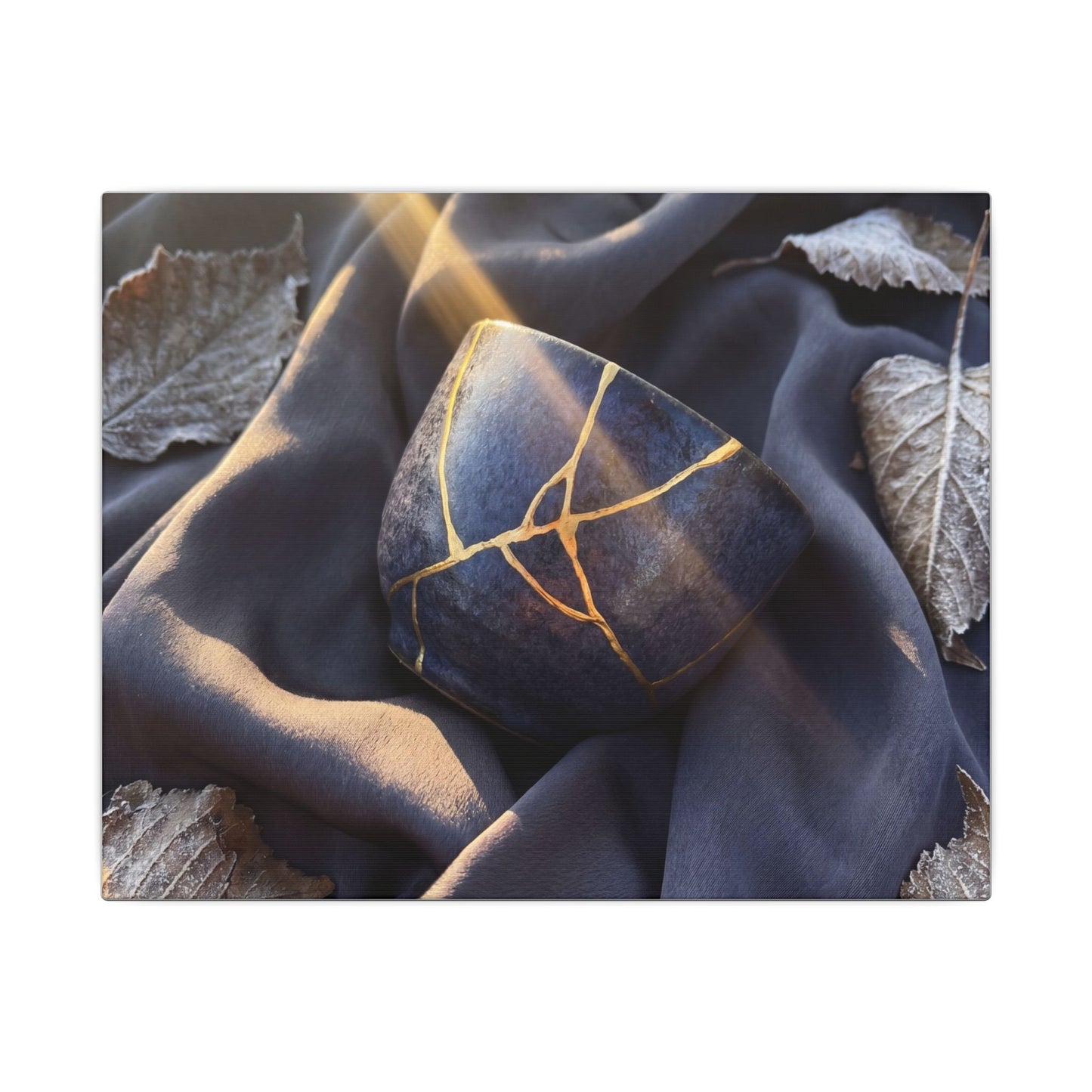 Winter Silk Drape Gold Repair Canvas Art | Artful Decor