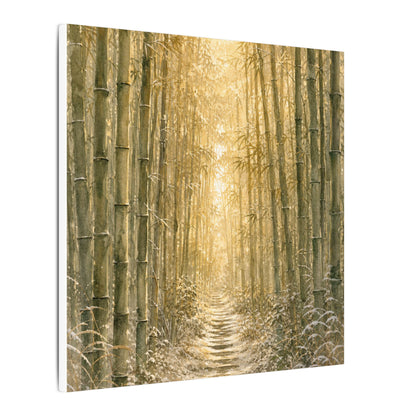Bamboo Grove Winter Canvas Art | Japandi Elegant Design