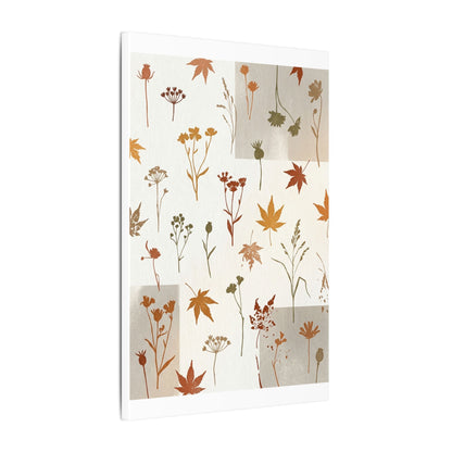 Autumn Dried Flowers Japanese Pattern Canvas Art | Elegant Decor