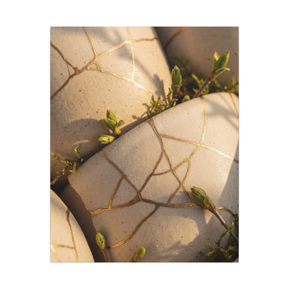 Spring Broken Pottery Gold Vein Canvas Art | Beautiful Decor