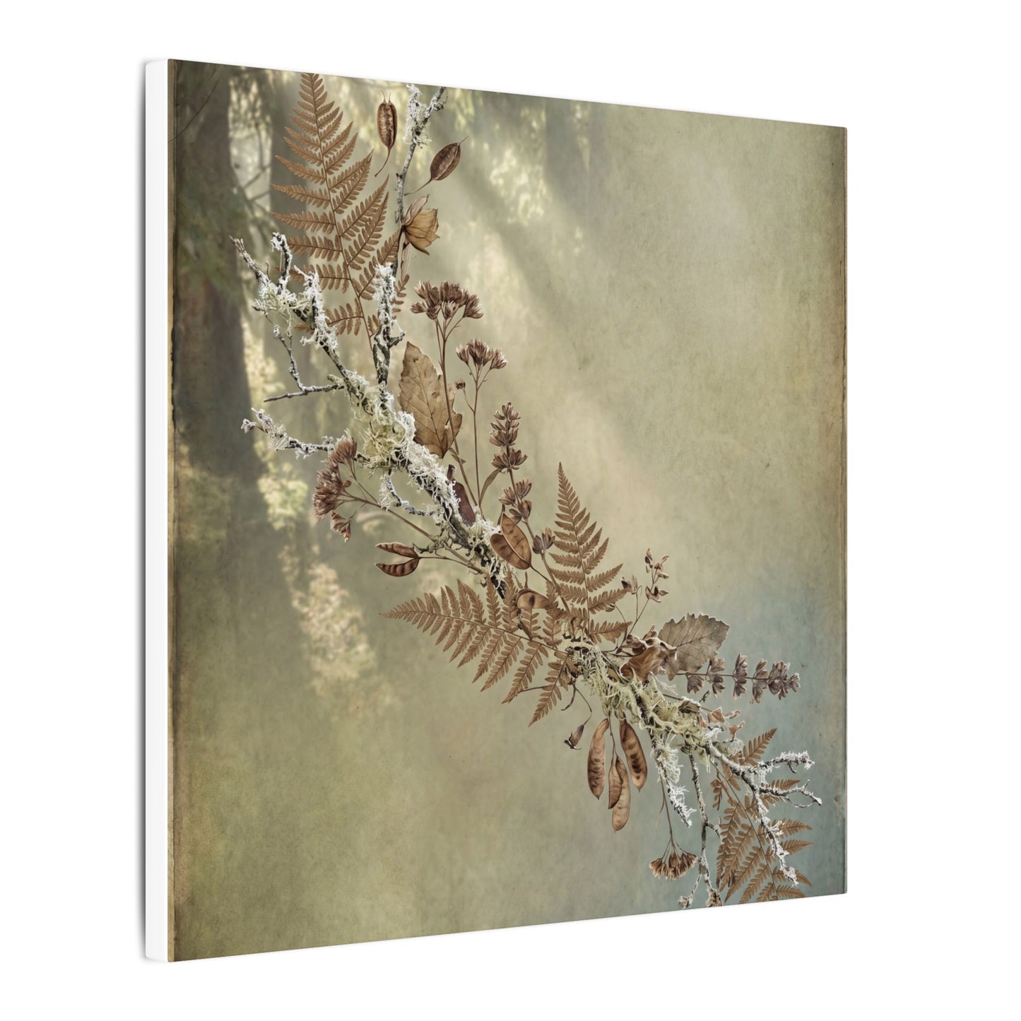 Winter Dried Flowers Forest Whimsy Canvas Art | Earthy Decor