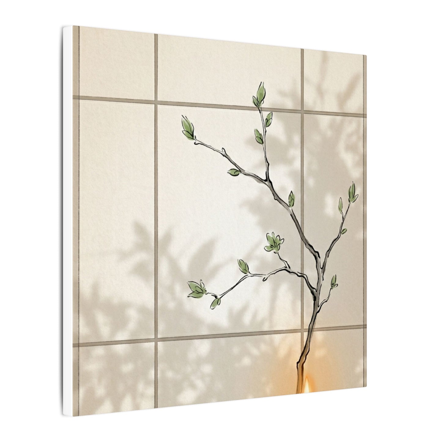 Shoji Screen Spring Canvas Art | Japandi Cozy Design