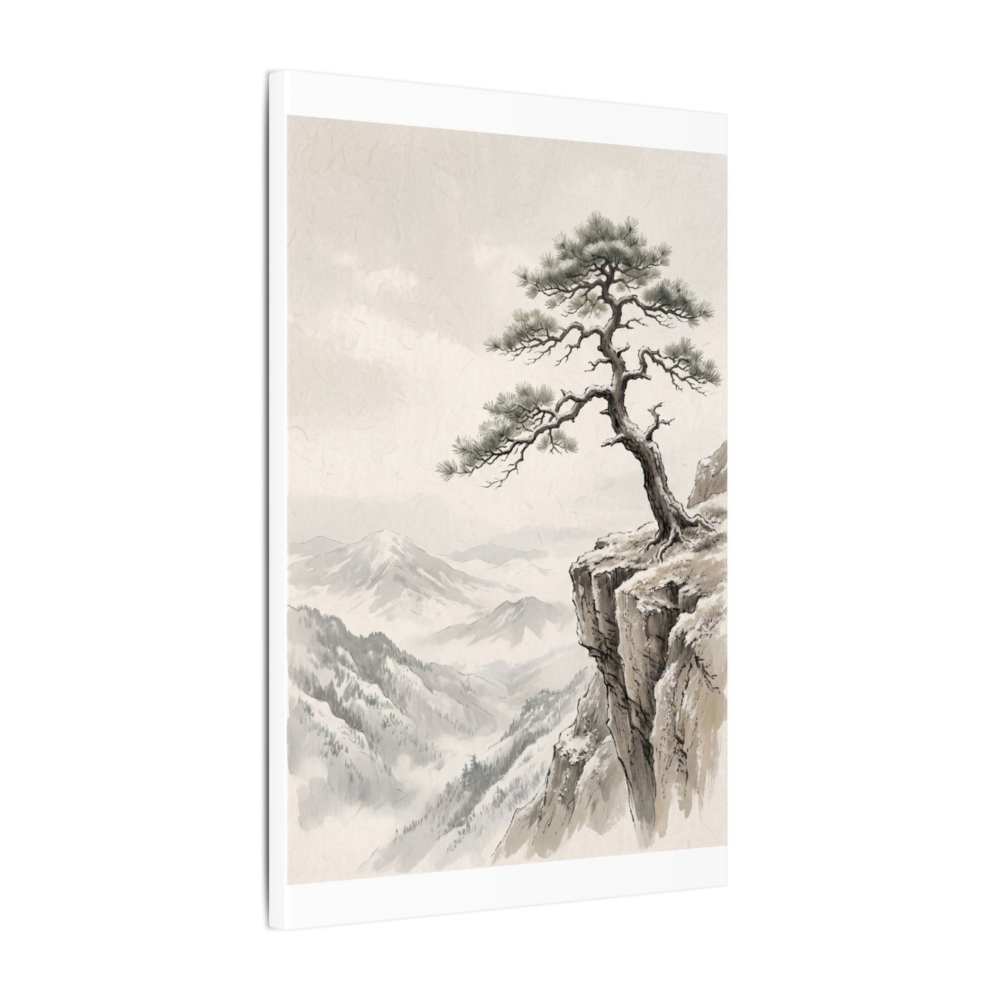 Seijaku Pine Tree Canvas Art - Japandi Japanese Pattern