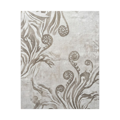 Japandi Fern Unfurling in Overcast | Japanese Pattern Canvas Art
