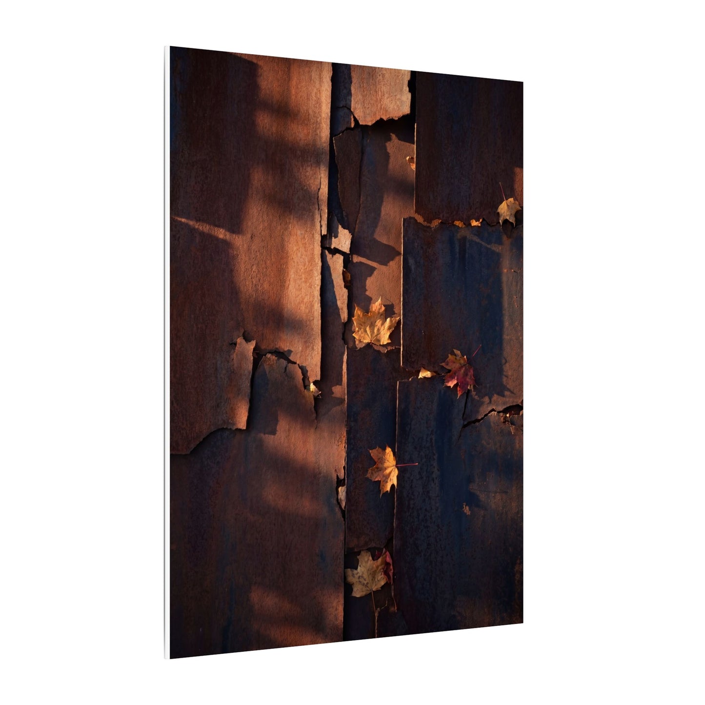 Seijaku Rust Patina Canvas Art - Dark Japandi Shadow Zen