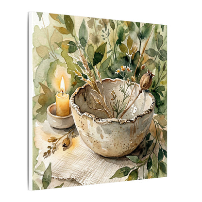 Ceramic Bowl Summer Canvas Art | Japandi Elegant Design