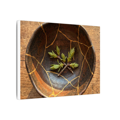 Ceramic Bowl Gold Repair Canvas Art | Resilient Kintsugi Art