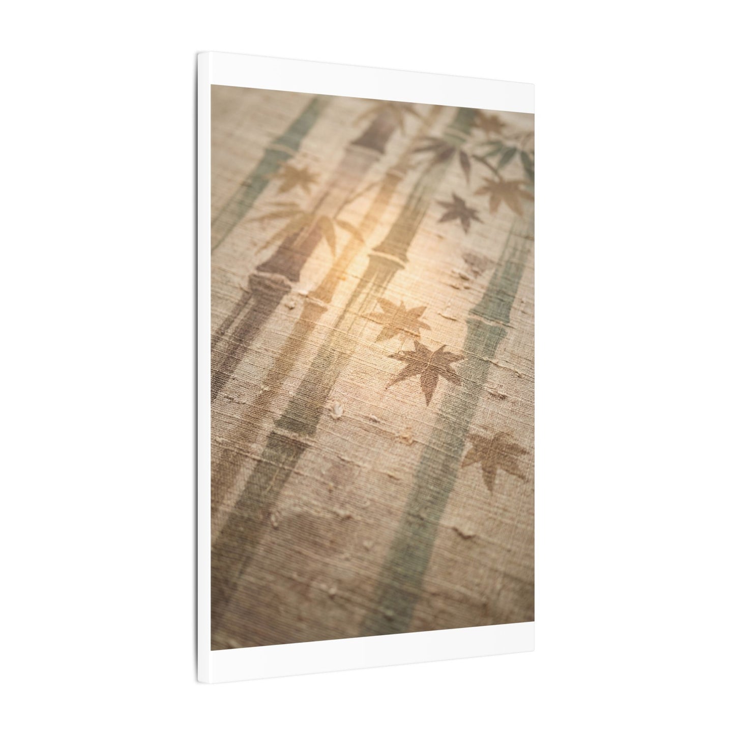 Autumn Bamboo Grove Japanese Pattern Canvas Art | Neutral Decor