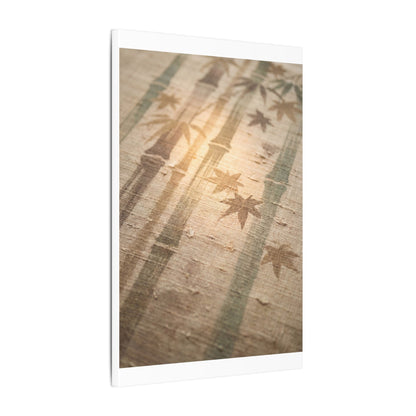 Autumn Bamboo Grove Japanese Pattern Canvas Art | Neutral Decor