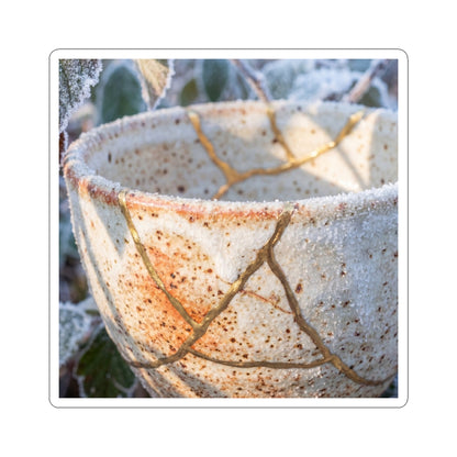Dappled Ceramic Bowl Sticker - Kintsugi Seijaku Art Print
