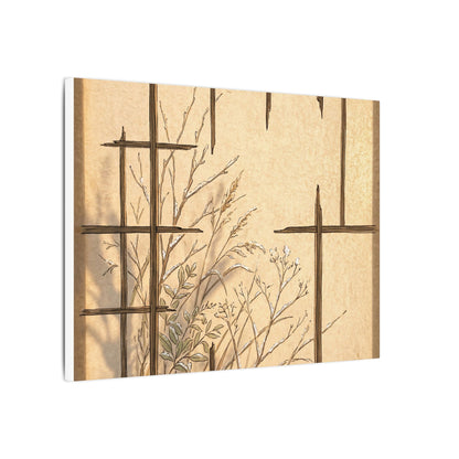 Shoji Screen Canvas Art | Winter Japandi Minimal Line Art
