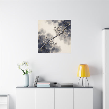 Ma Cherry Blossom Canvas Art - Kintsugi Gold Vein