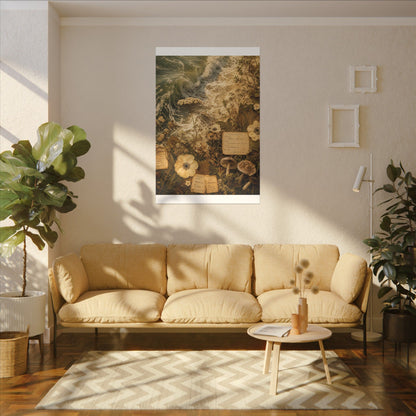 Spring Ocean Wave Herbarium Canvas Art | Nostalgic Decor