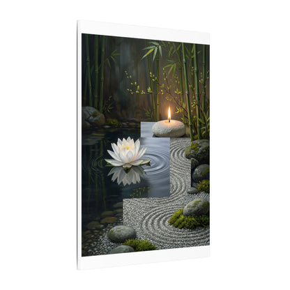 Candlelight Lotus Flower Canvas Art - Zen Kanso