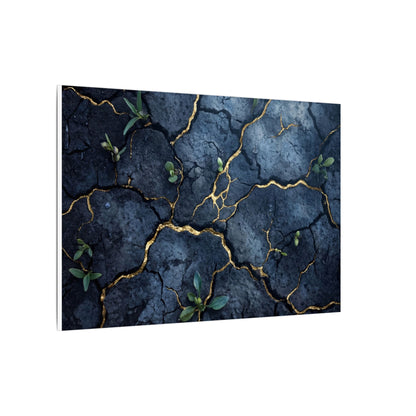 Cracked Earth Spring Canvas Art | Kintsugi Healing Design