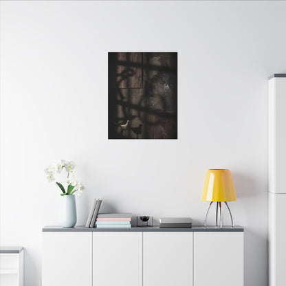 Dark Japandi Shadow Play in Candlelight | Dark Texture Canvas Art