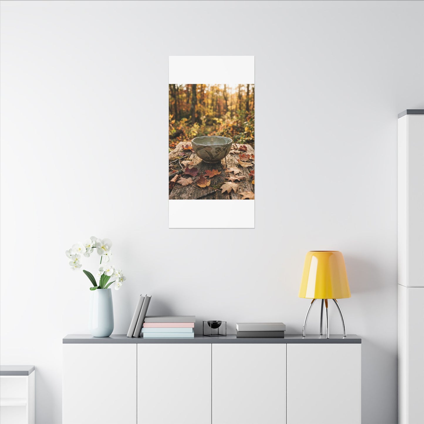Golden Hour Ceramic Bowl Canvas Art - Japandi Fukinsei