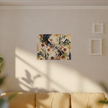 Golden Hour Ink Brushstroke Canvas Art - Zen Shibui