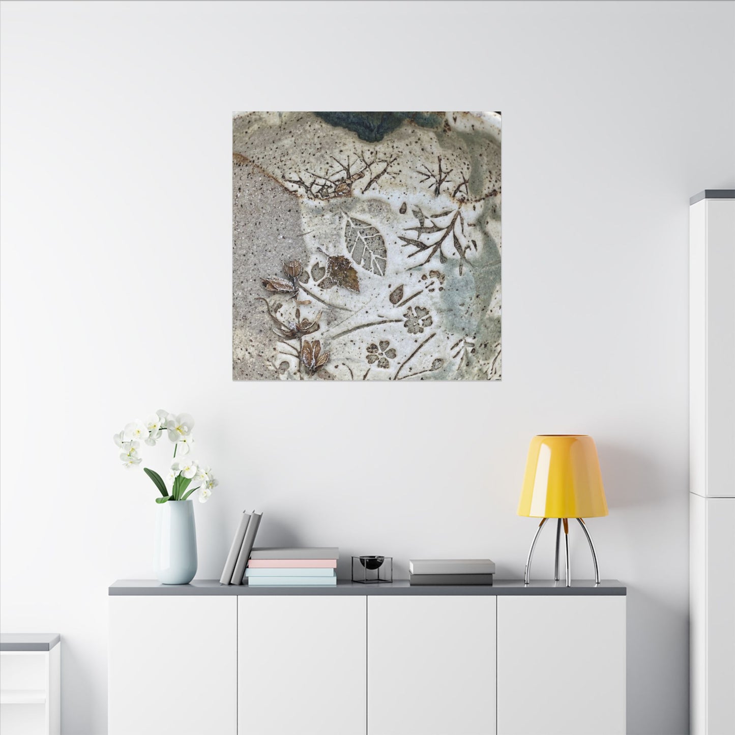 Ceramic Bowl Winter Canvas Art | Japandi Earthy Design