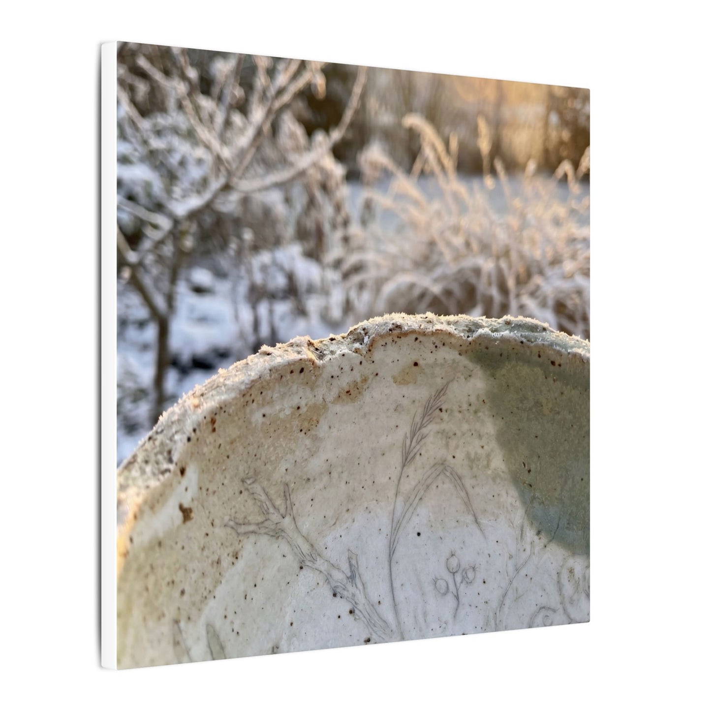 Ceramic Bowl Canvas Art | Winter Japandi Minimal Line Art